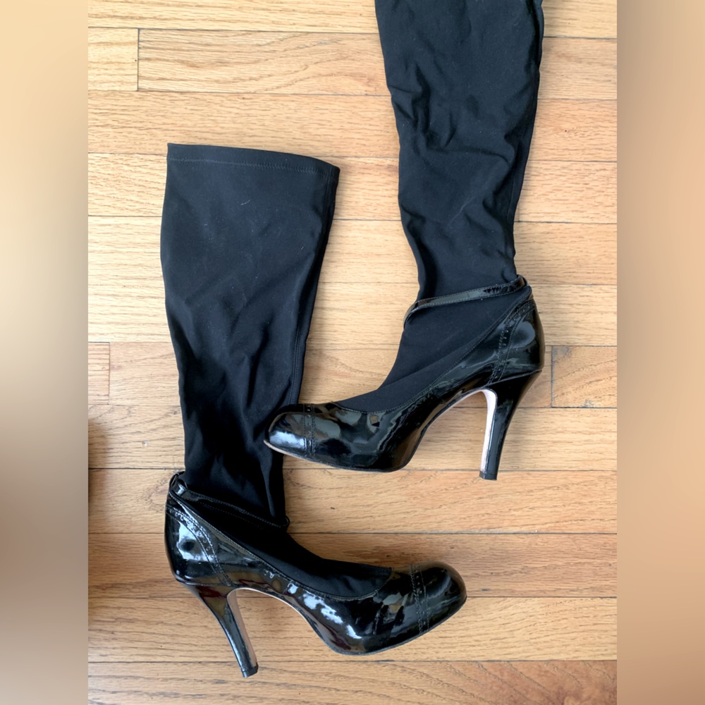 Designer Martinez Valero Patent Stretch Boots!